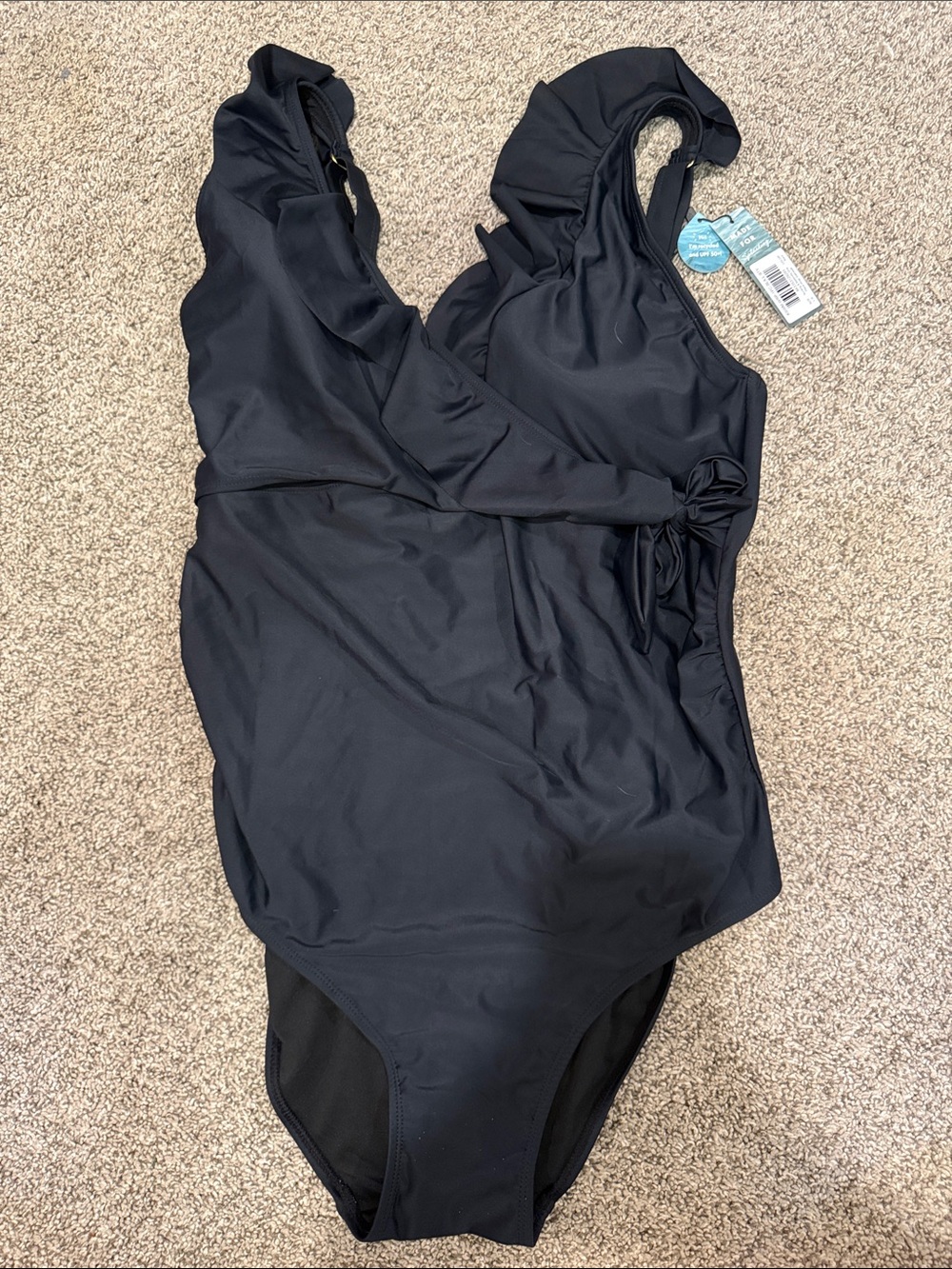 Maternity Large-Busty Black One-Piece Swimsuit